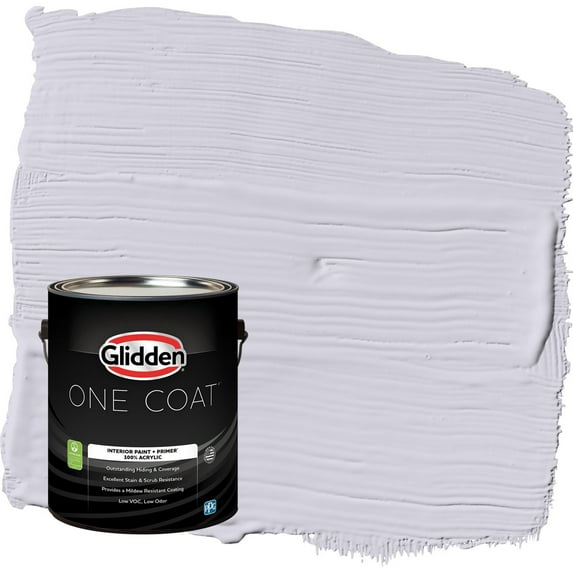 Glidden One Coat Frosted Lilac / Purple Flat Interior Paint with Primer, 1 Gallon