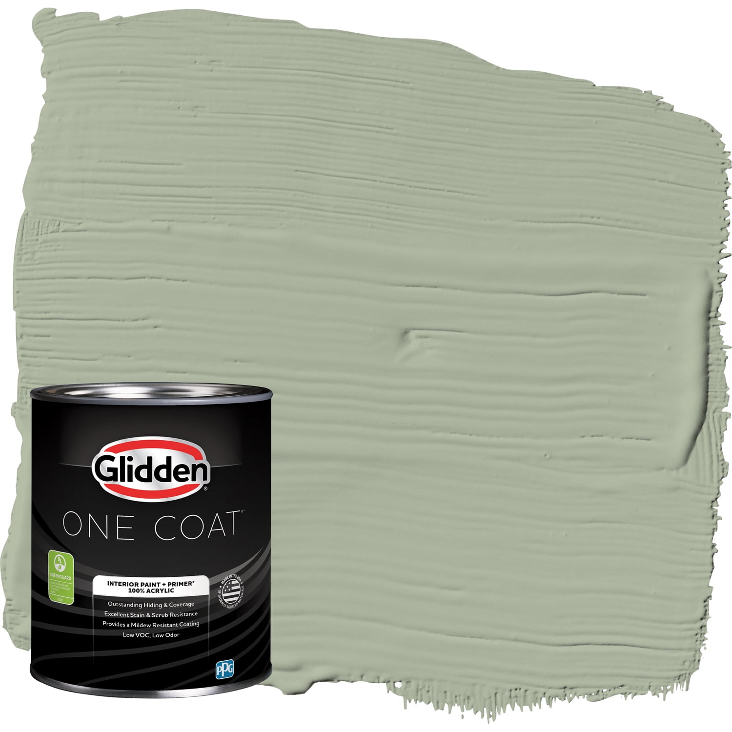 Glidden One Coat Interior Paint and Primer, Gargoyle / Green, 1-Quart, Semi-Gloss