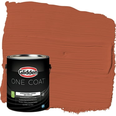 Glidden One Coat Interior Paint and Primer, Glowing Firelight / Red, Gallon, Eggshell