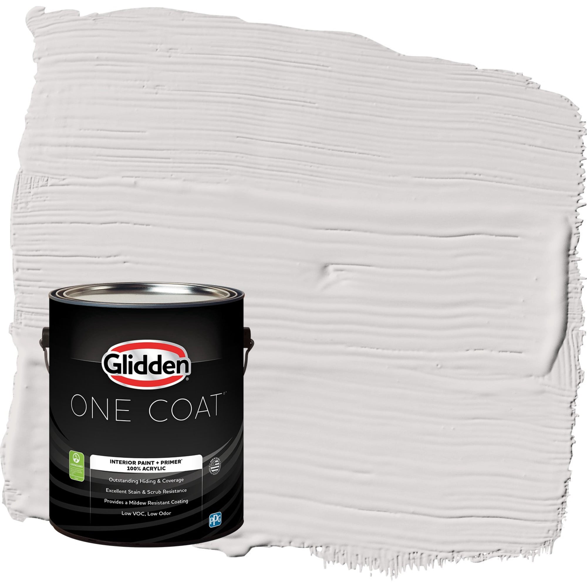 Glidden One Coat Go To Gray / Grey Flat Interior Paint with Primer, 1 Gallon