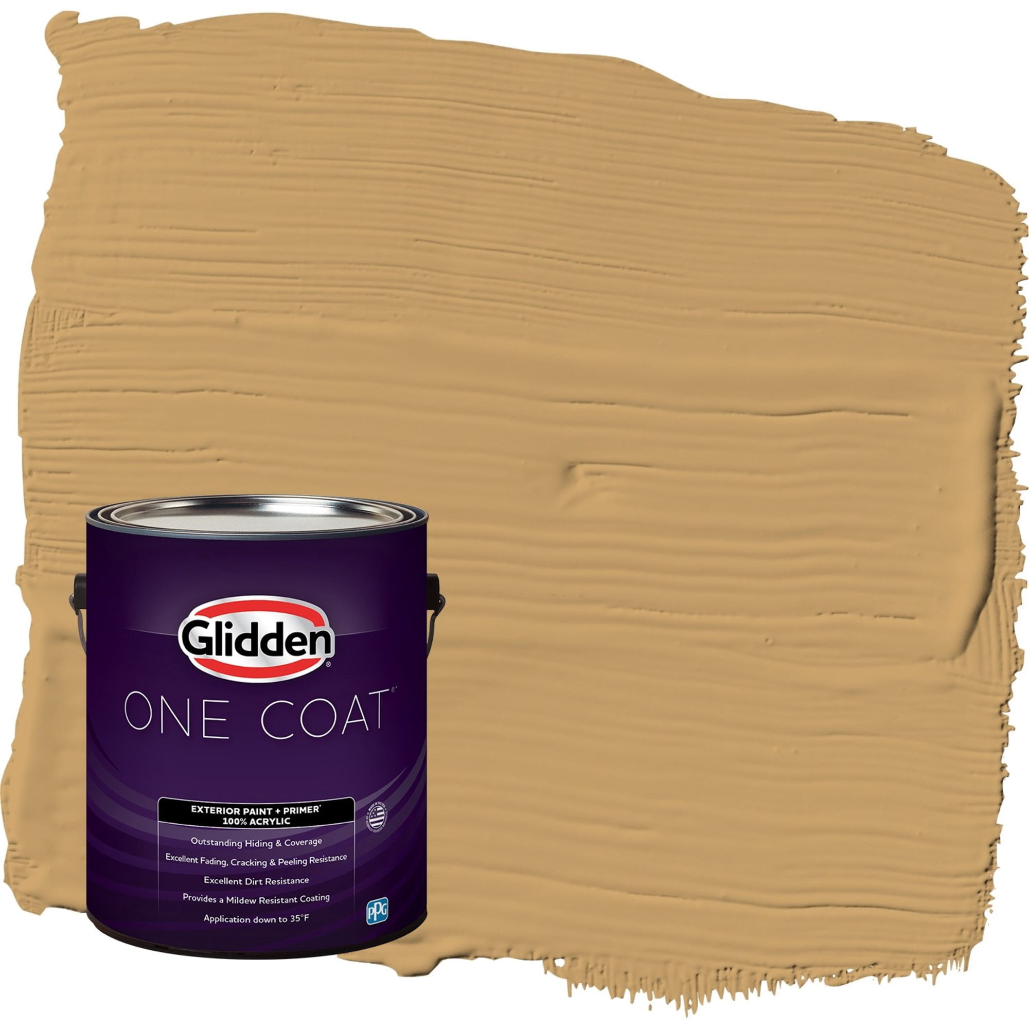Glidden One Coat Good Life / Yellow Flat Interior Paint with Primer, 1 Gallon
