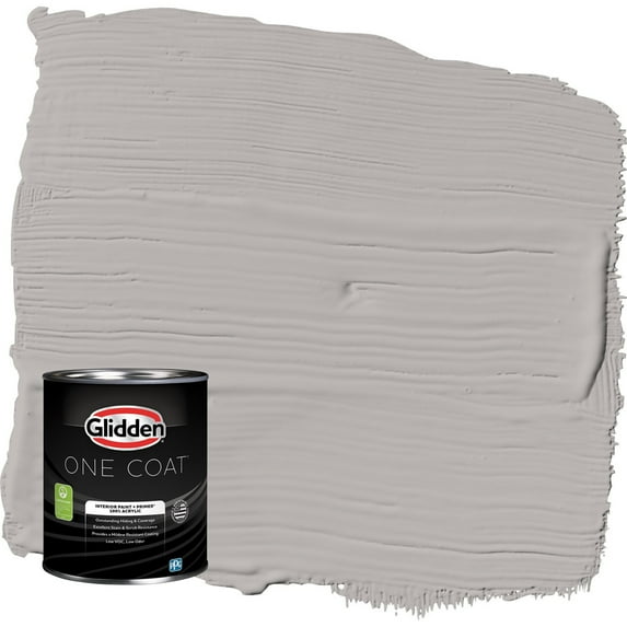 Glidden One Coat Gray Marble / Grey Eggshell Interior Paint with Primer, 1 Quart