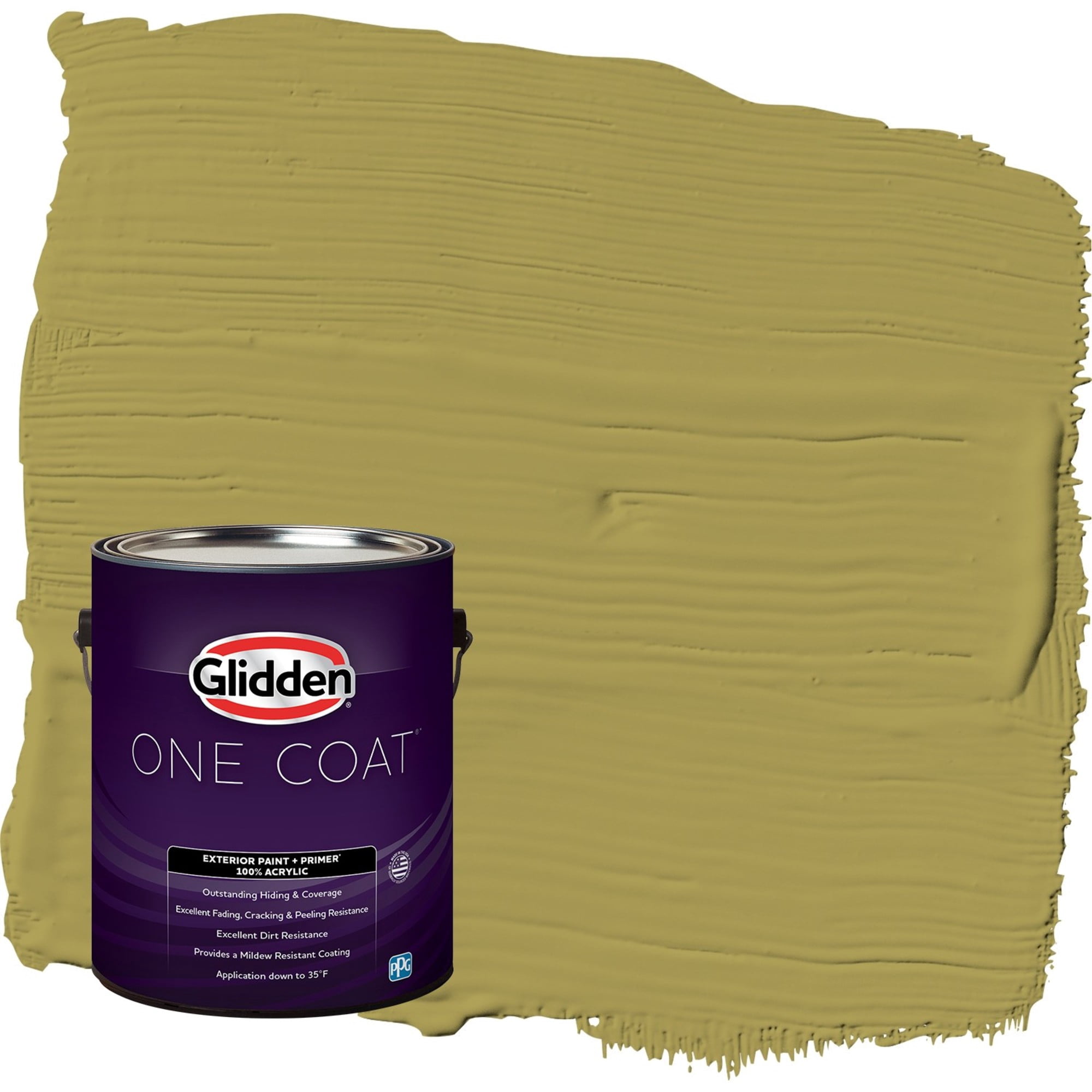 Glidden One Coat Gremlin / Green Semi-Gloss Interior Paint with Primer, 1 Gallon