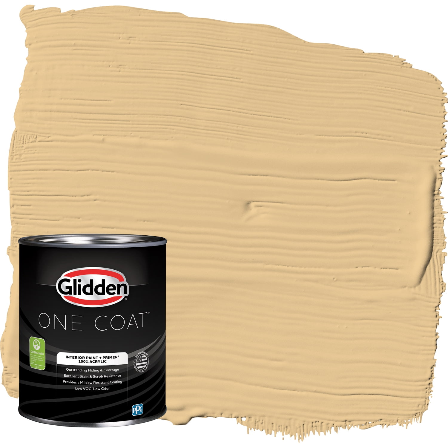 Glidden One Coat Interior Paint and Primer, Halo / Beige, 1-Quart, Semi-Gloss