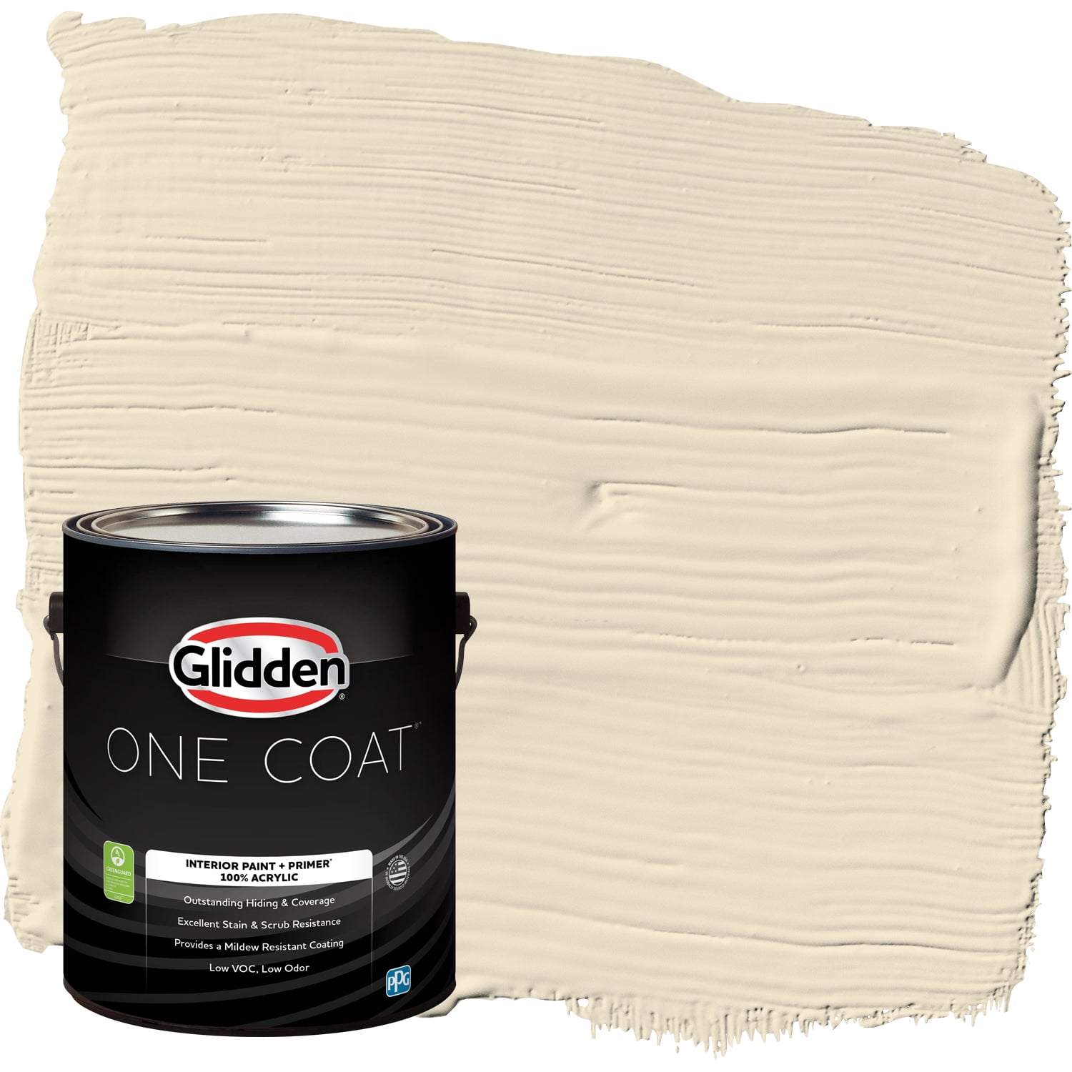 Glidden One Coat Interior Paint and Primer, Heavy Cream / White, 1 Gallon, Semi-Gloss