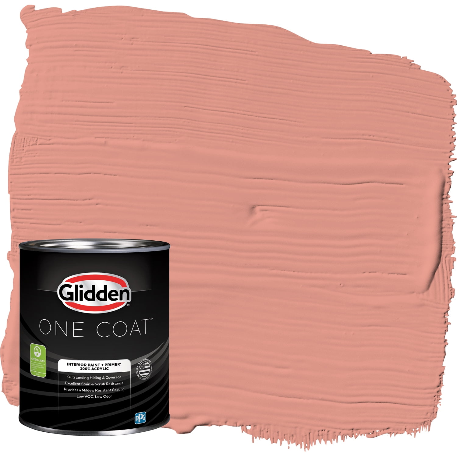 Glidden One Coat Interior Paint and Primer, Holland Tile / Orange, 1-Quart, Flat
