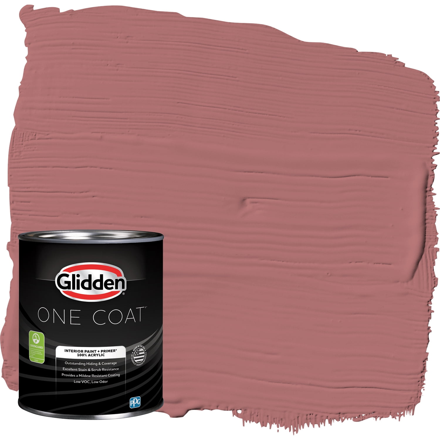 Glidden One Coat Interior Paint and Primer, Horizon Glow / Red, 1-Quart, Semi-Gloss