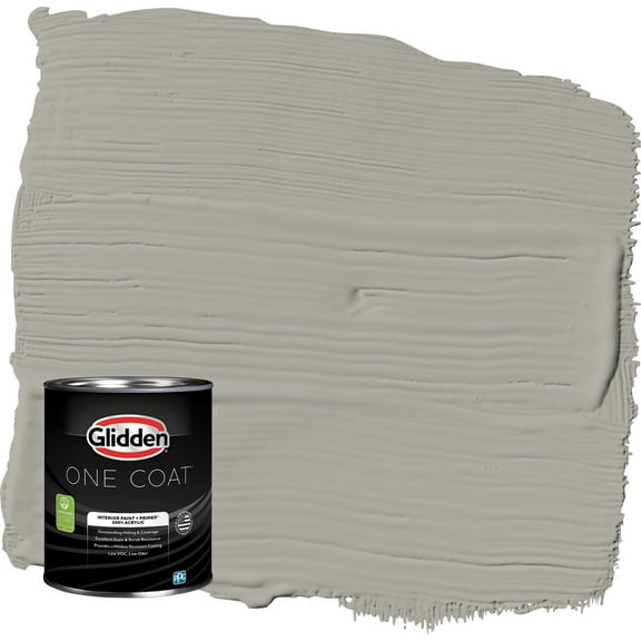 Glidden One Coat Hot Stone / Gray Eggshell Interior Paint with Primer, 1 Quart