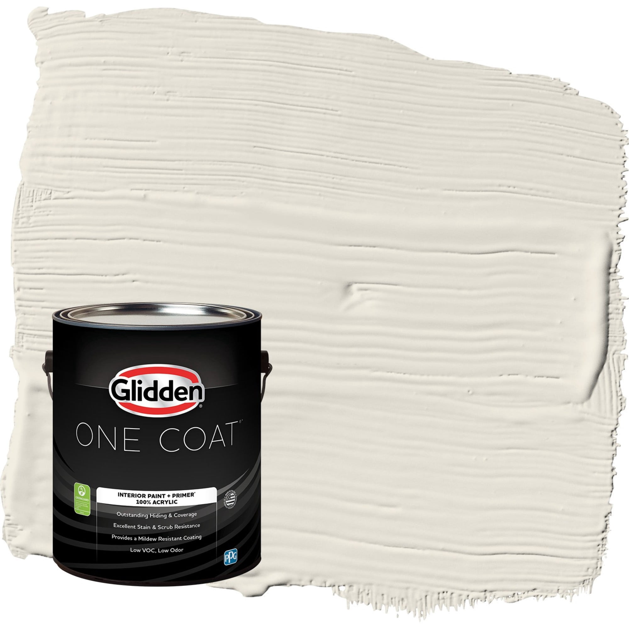 Glidden One Coat Hourglass / Off-White Semi-Gloss Interior Paint with Primer, 1 Gallon