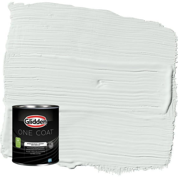 Glidden One Coat Icy Bay / Off-White Semi-Gloss Interior Paint with Primer, 1 Quart