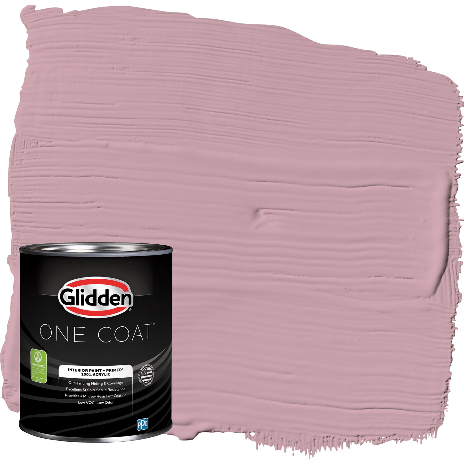 Glidden One Coat Interior Paint and Primer, Lighthearted Rose / Pink, 1 Quart, Semi-Gloss