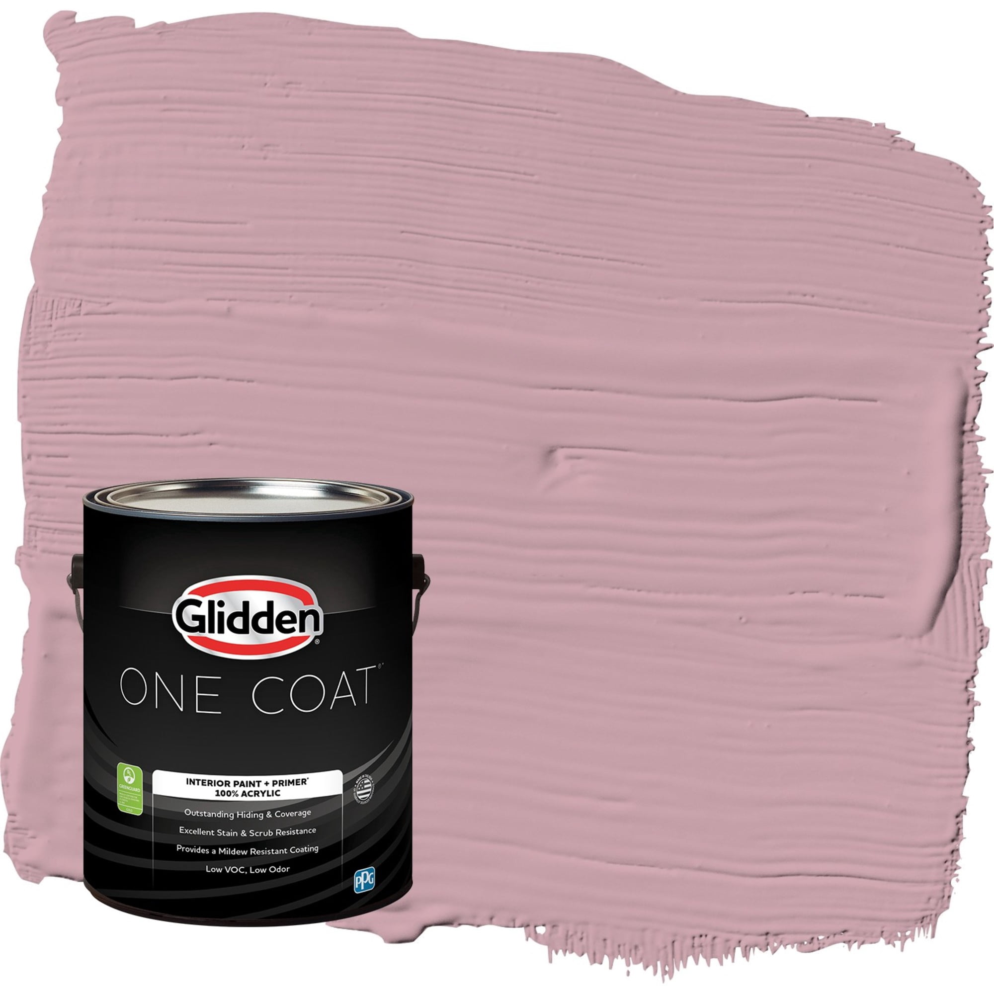 Glidden One Coat Lighthearted Rose / Purple Flat Interior Paint with Primer, 1 Gallon