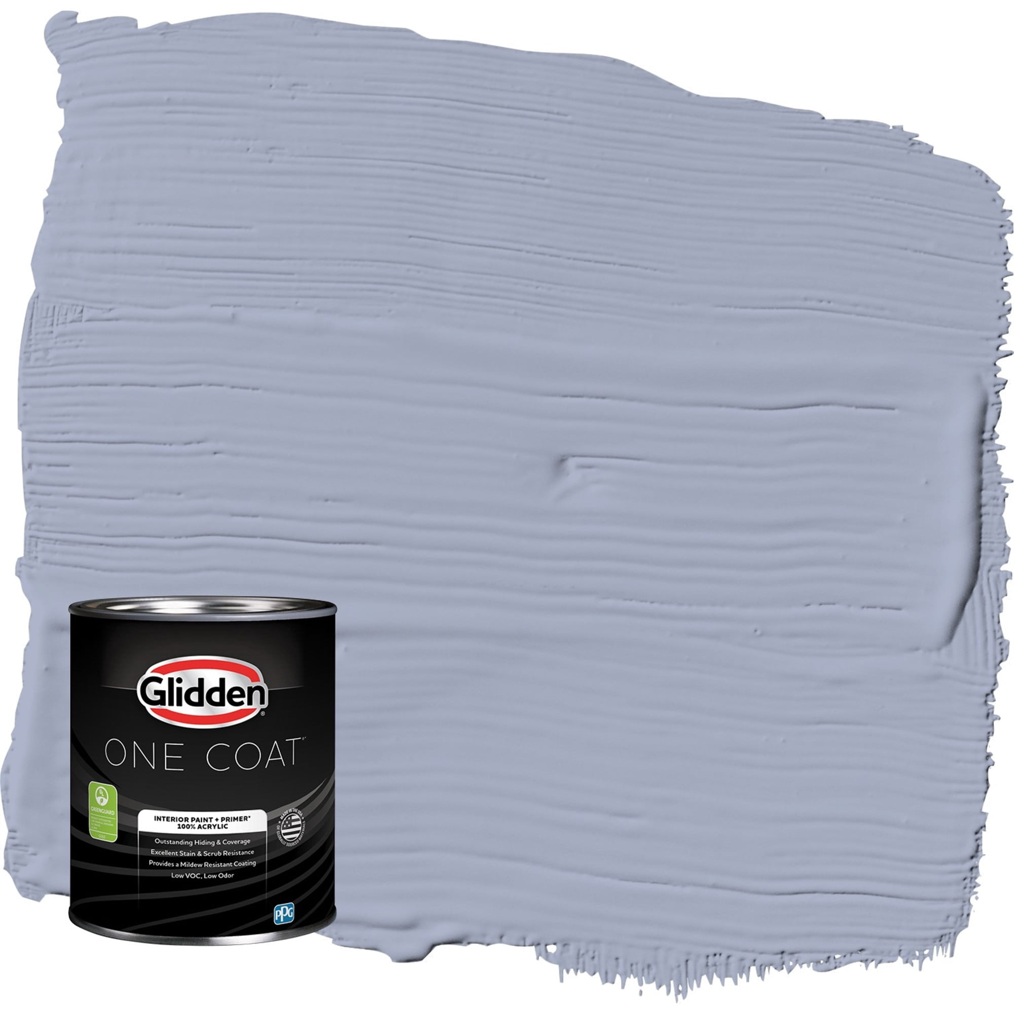 Glidden One Coat Lilac Time / Purple Flat Interior Paint with Primer, 1 Quart