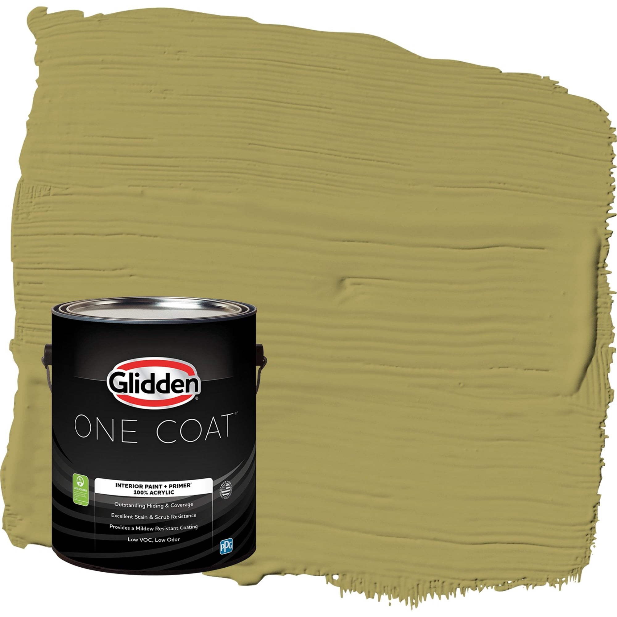Glidden One Coat Loveliest Leaves / Green Eggshell Interior Paint with Primer, 1 Gallon