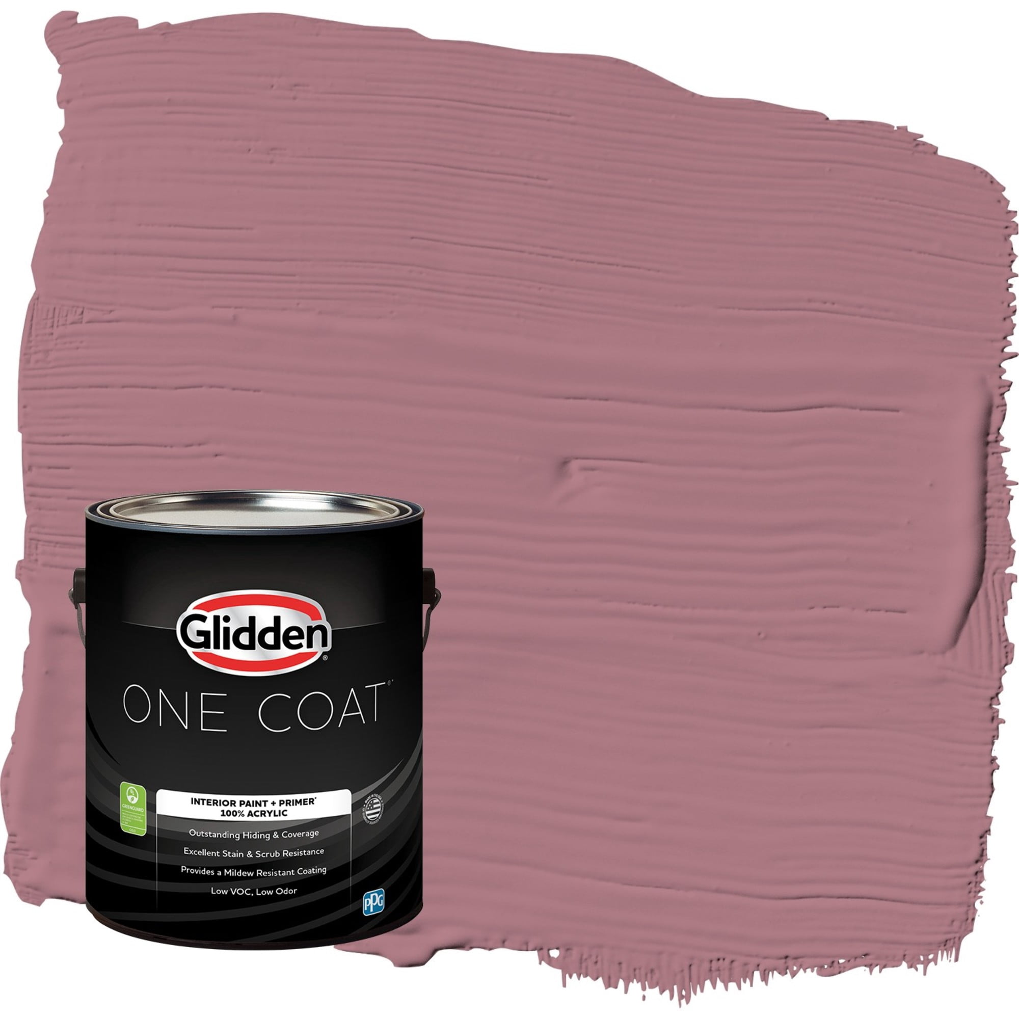 Glidden One Coat Mauve Madness / Purple Flat Interior Paint with Primer, 1 Gallon
