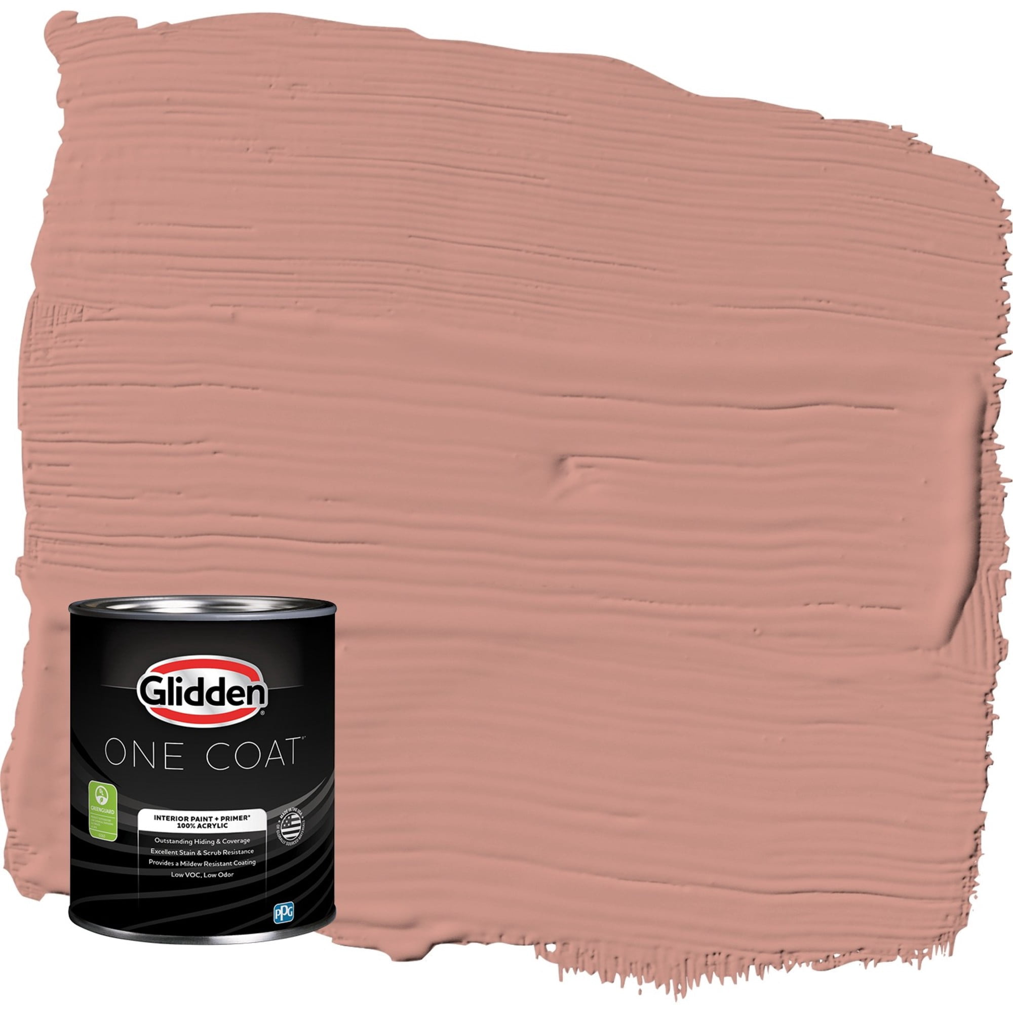 Glidden One Coat Long Weekend / Orange Eggshell Interior Paint with Primer, 1 Quart