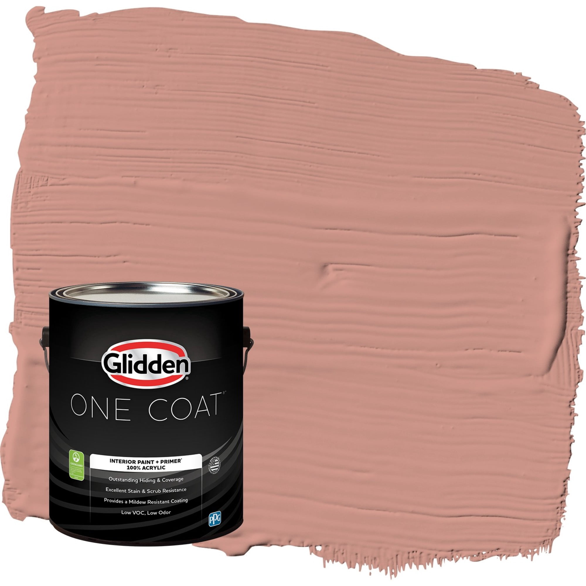 Glidden One Coat Long Weekend / Orange Flat Interior Paint with Primer, 1 Gallon