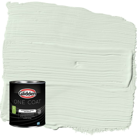 Glidden One Coat Mint Wafer / Green Semi-Gloss Interior Paint with Primer, 1 Quart