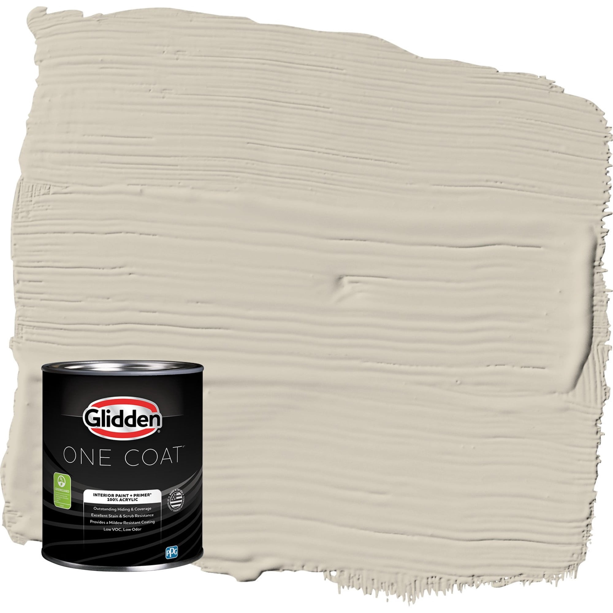 Glidden One Coat Interior Paint and Primer, Moth Gray / Gray, 1 Quart, Flat