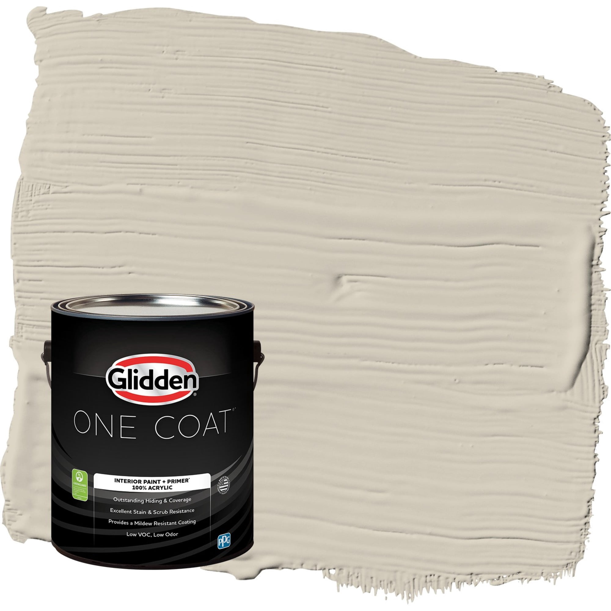 Glidden One Coat Moth Gray / Grey Semi-Gloss Interior Paint with Primer, 1 Gallon