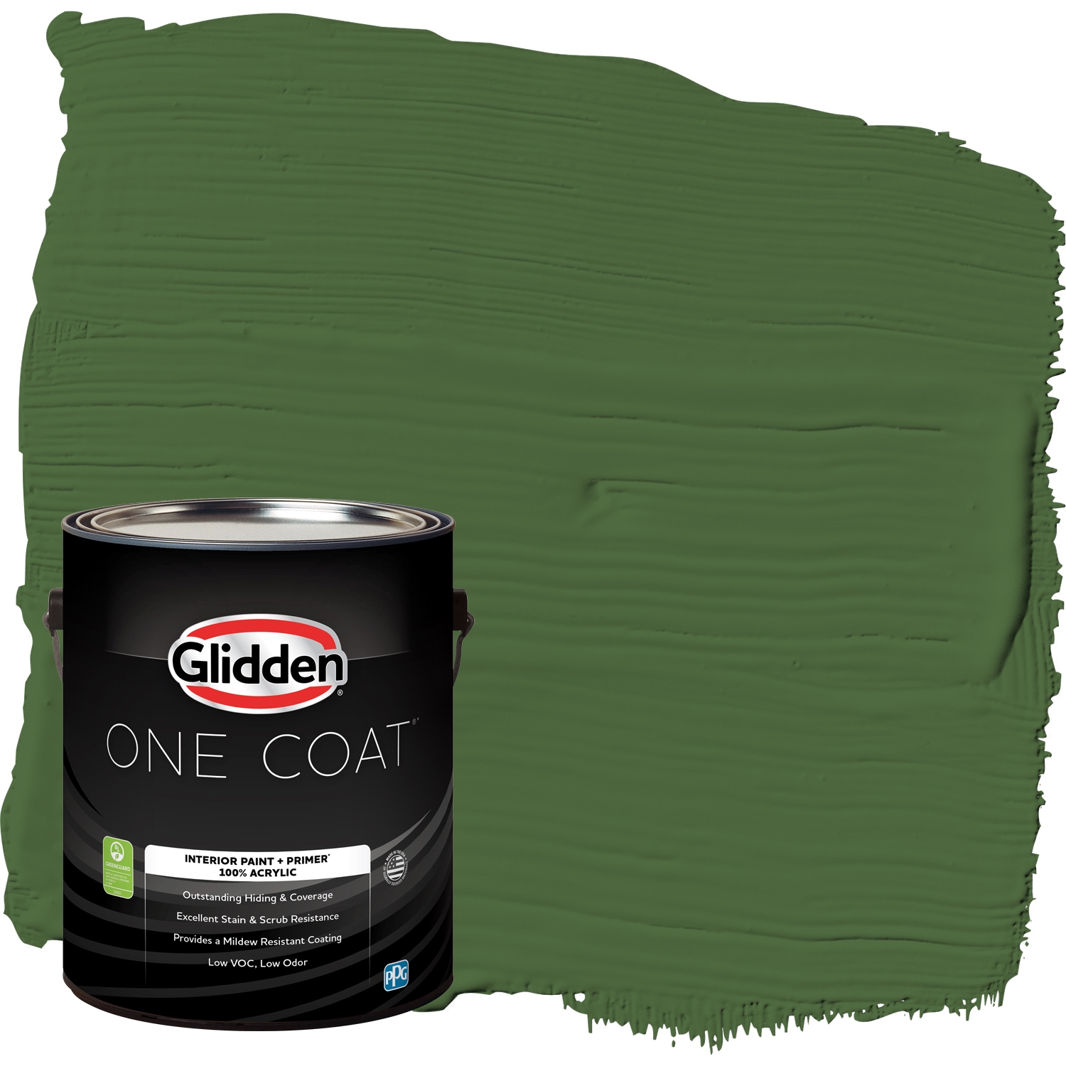 Glidden One Coat Interior Paint and Primer, Thyme Green / Green, 1Quart, Eggshell
