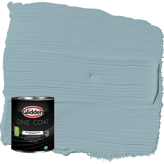 Glidden One Coat Mountain Stream / Blue Eggshell Interior Paint with Primer, 1 Quart