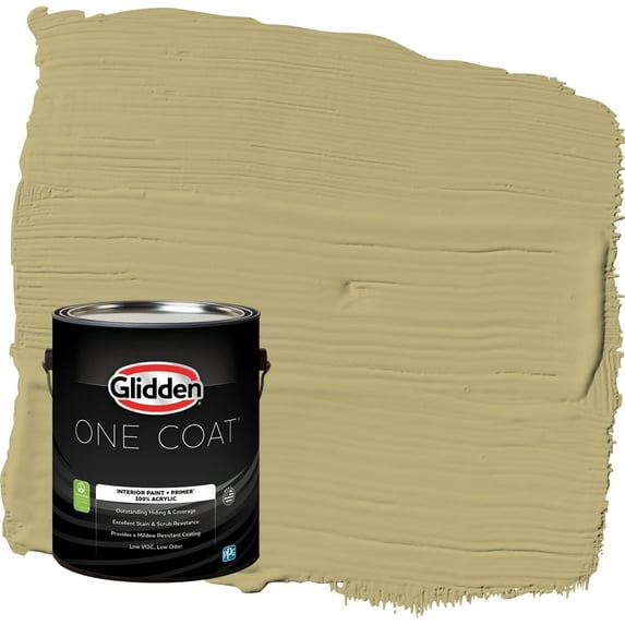 Glidden One Coat Nettle / Green Flat Interior Paint with Primer, 1 Gallon