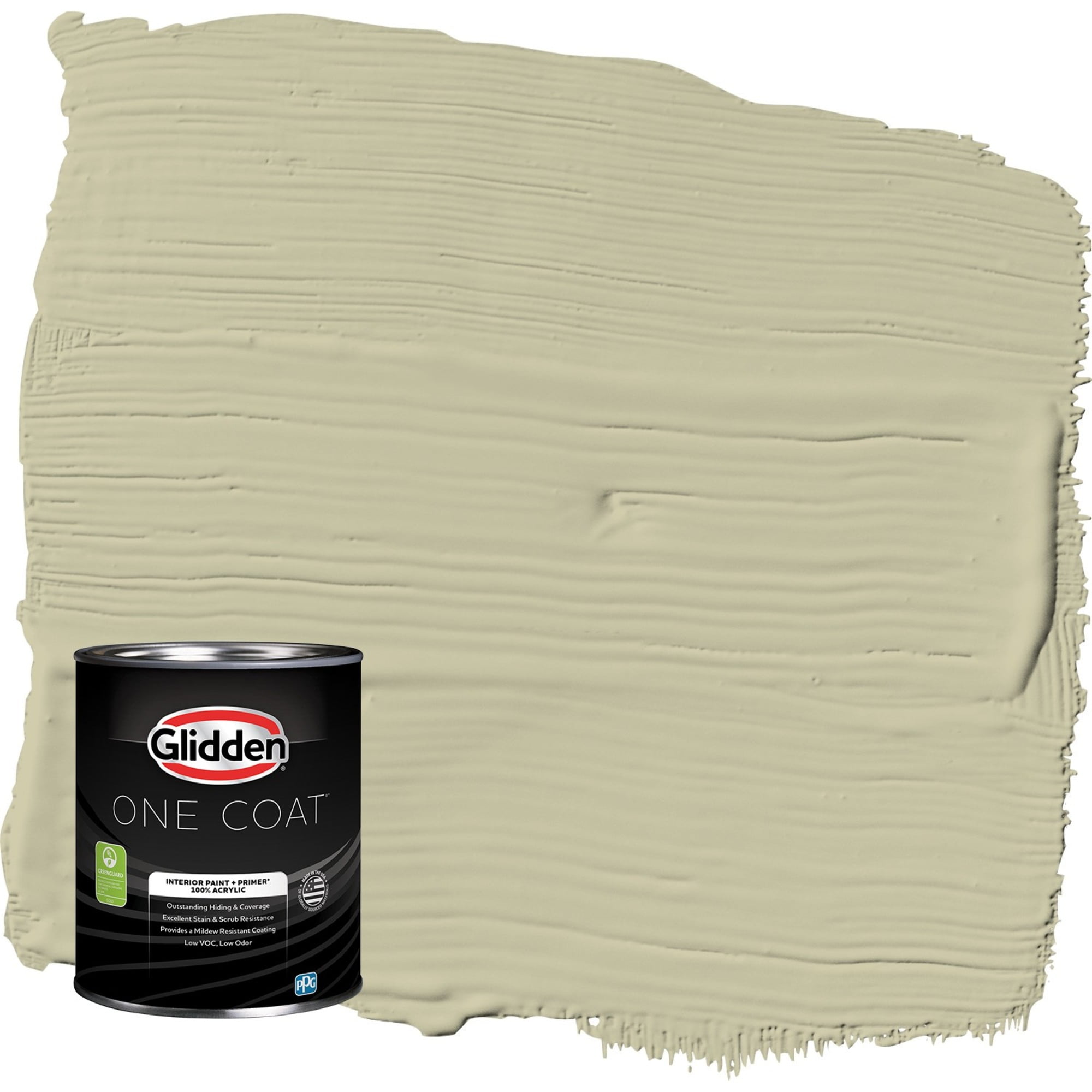 Glidden One Coat Northern Landscape / Green Semi-Gloss Interior Paint with Primer, 1 Quart
