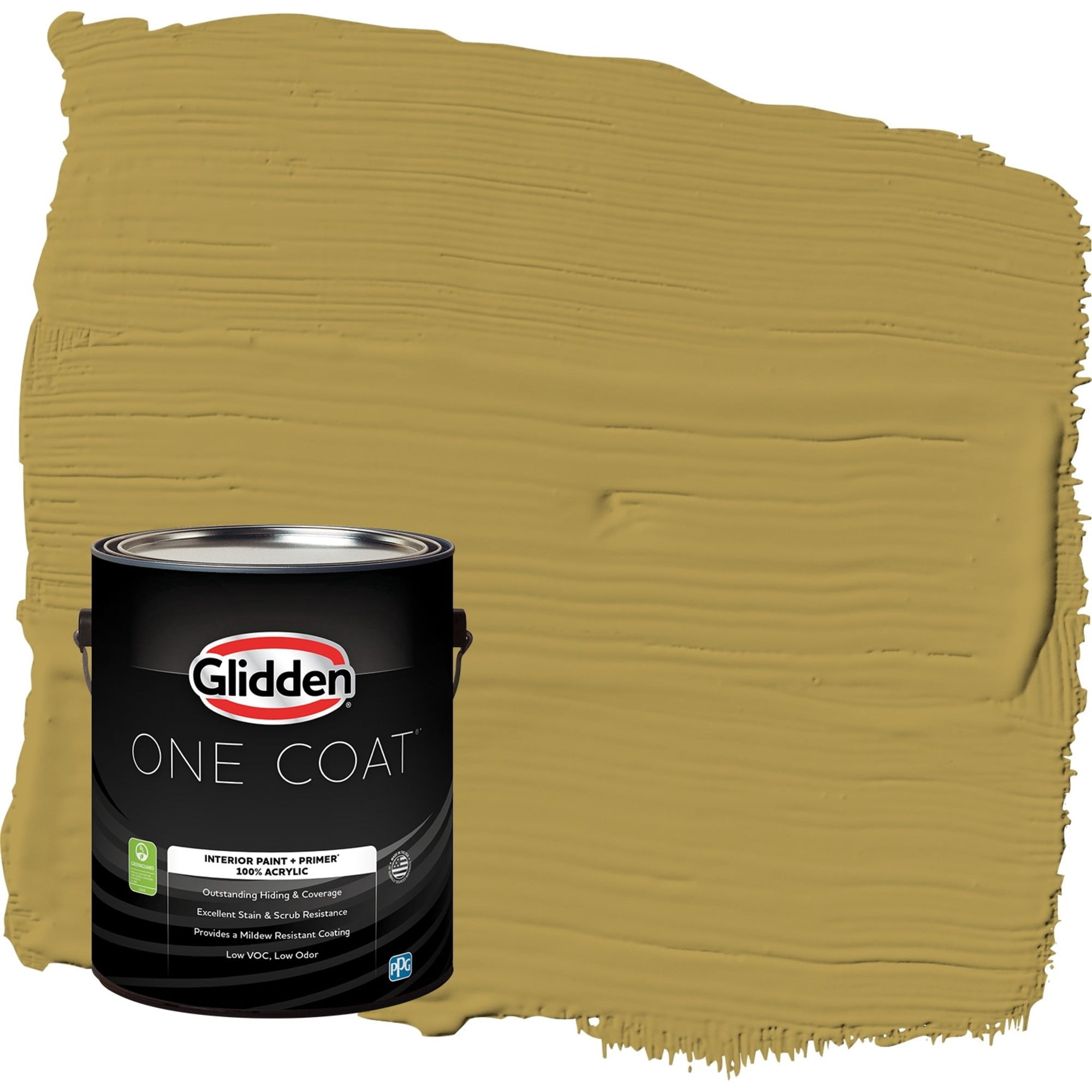 Glidden One Coat Obsession / Yellow Eggshell Interior Paint with Primer, 1 Gallon