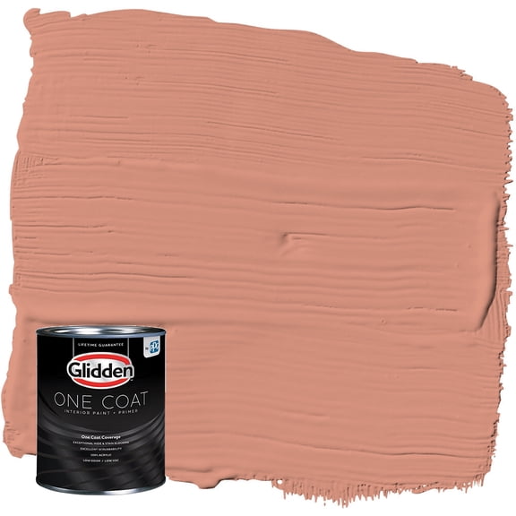 Glidden One Coat Interior Paint and Primer, Orange Essential / Orange, 1-Quart, Semi-Gloss
