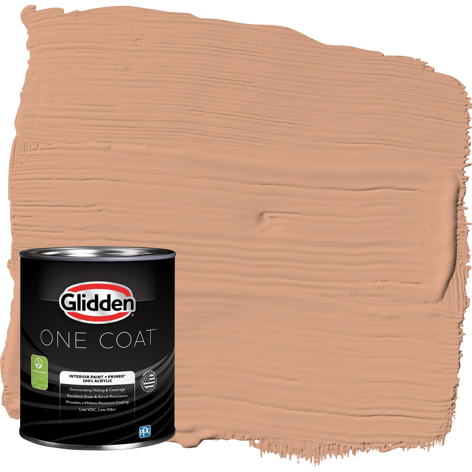 Glidden One Coat Interior Paint and Primer, Orange Maple / Orange, 1-Quart, Flat
