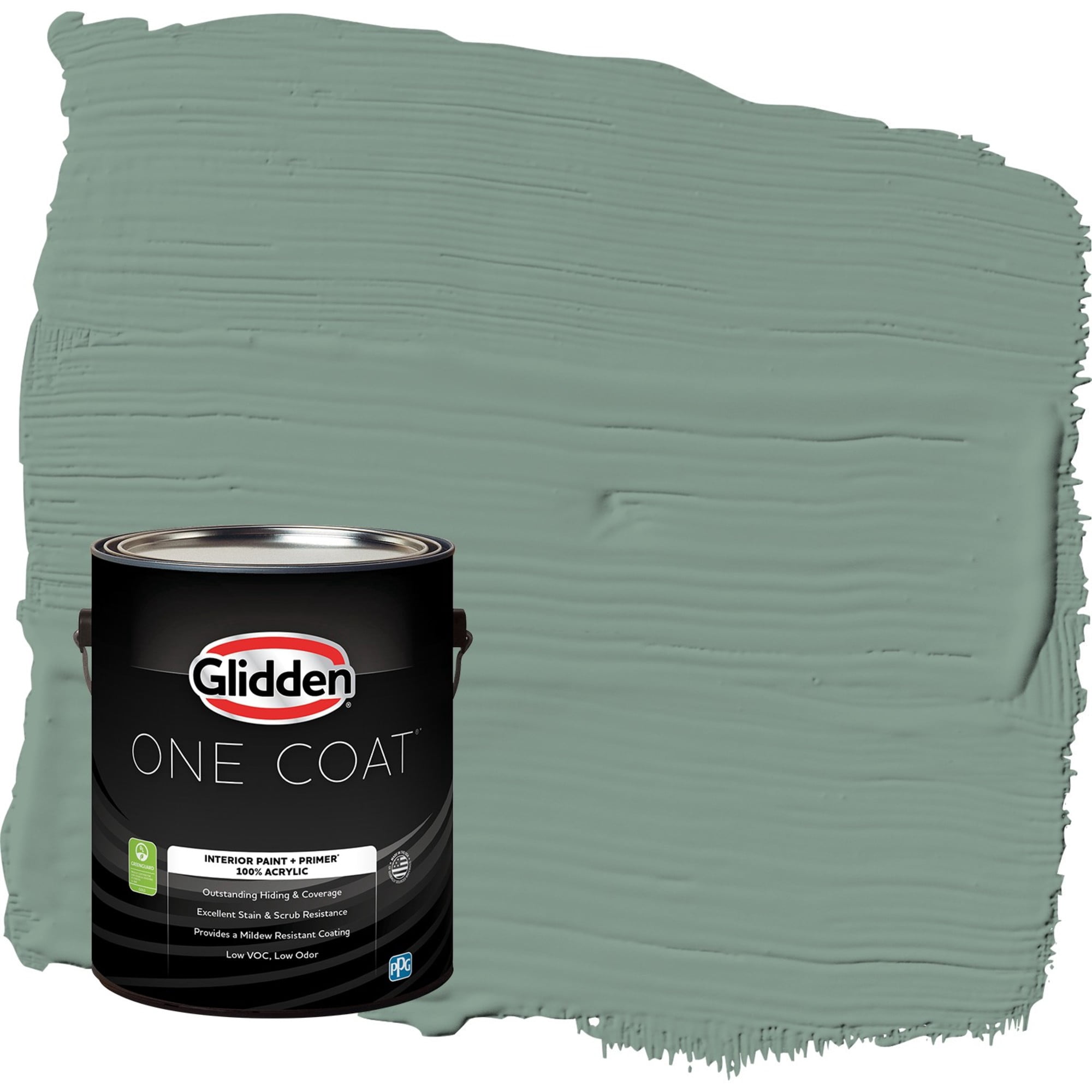 Glidden One Coat Paradise Found / Green Flat Interior Paint with Primer, 1 Gallon