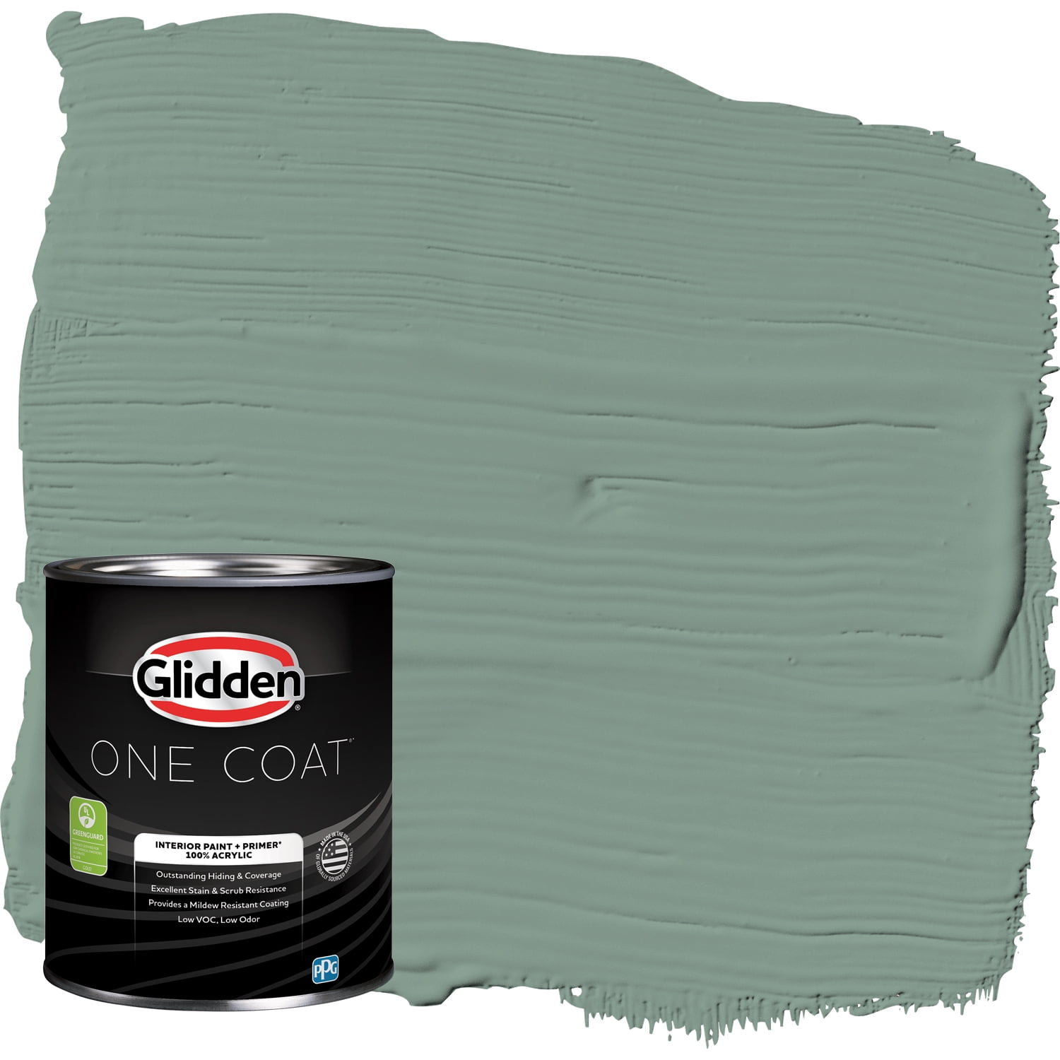 Glidden One Coat Interior Paint and Primer, Paradise Found / Blue, 1 Quart, Flat