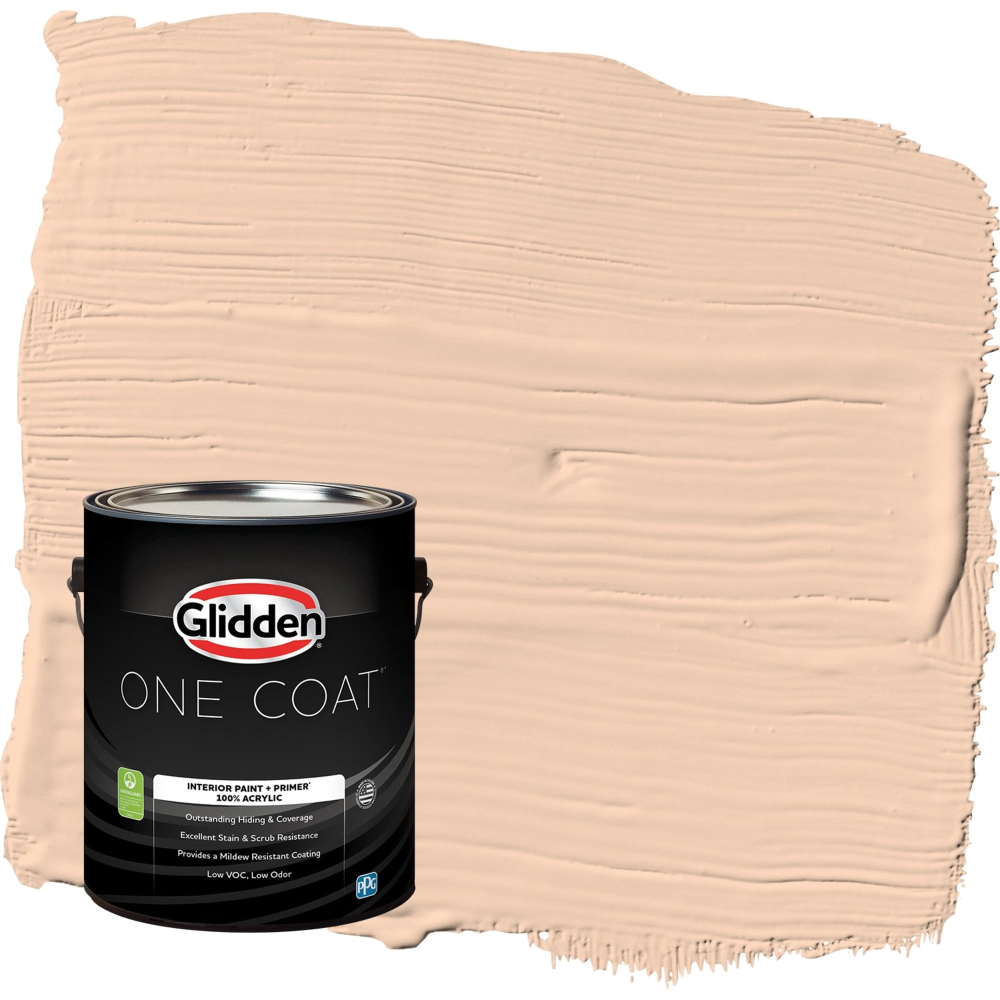 Glidden One Coat Peach Darling / Orange Semi-Gloss Interior Paint with Primer, 1 Gallon