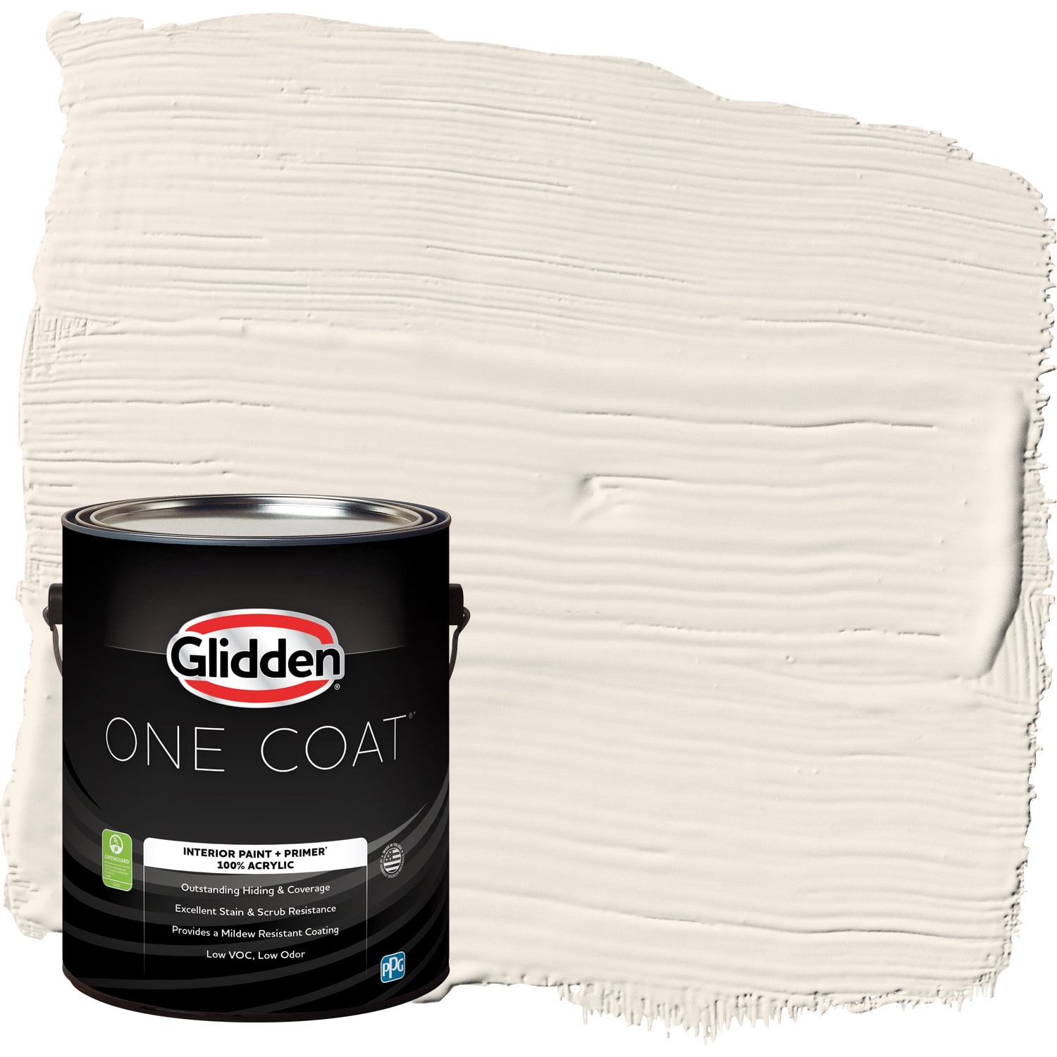 Glidden One Coat Interior Paint and Primer, Pearls and Lace / White, 1