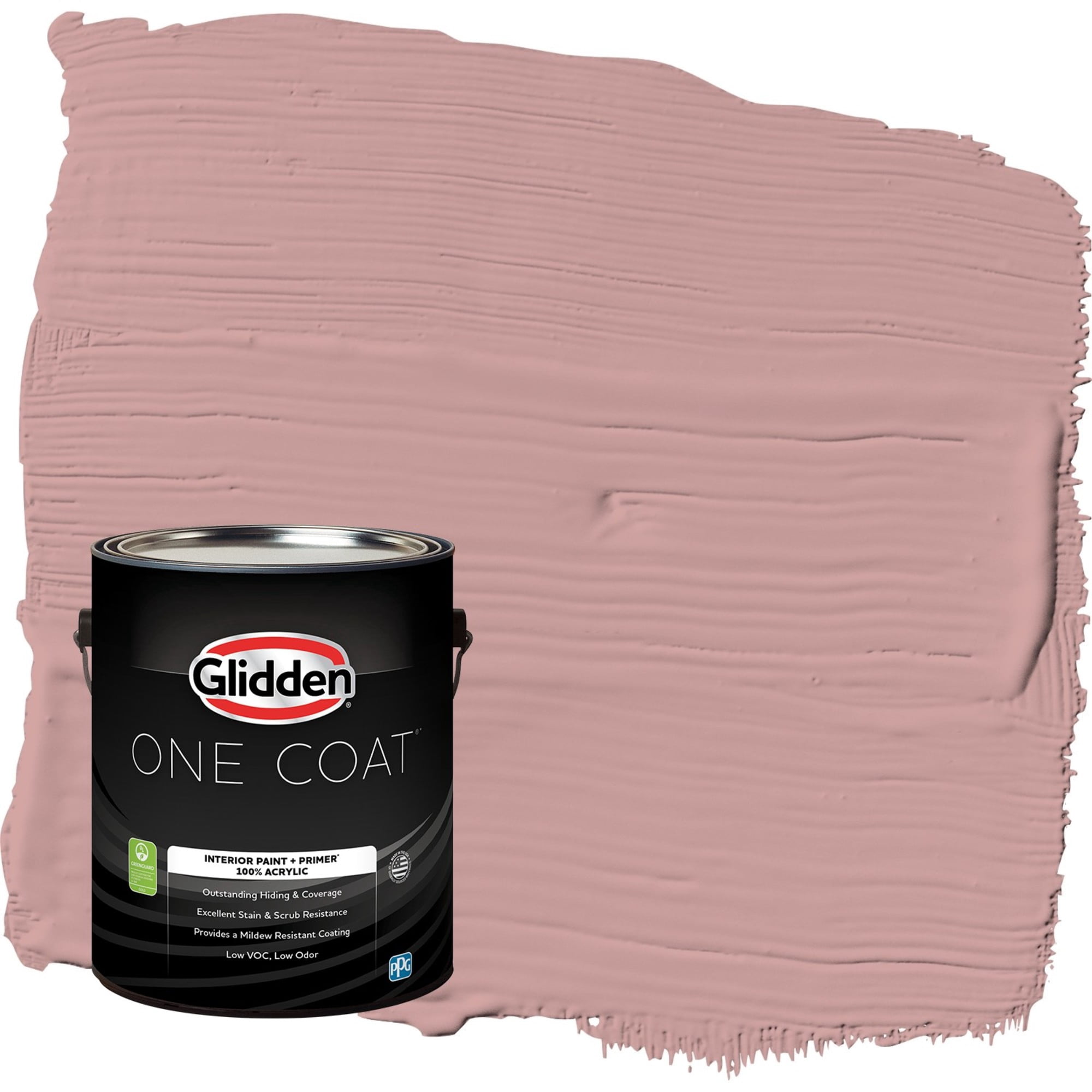 Glidden One Coat Pepperberry / Pink Semi-Gloss Interior Paint with Primer, 1 Gallon