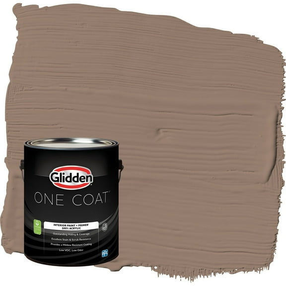 Glidden One Coat Peppered Pecan / Tan Eggshell Interior Paint with Primer, 1 Gallon