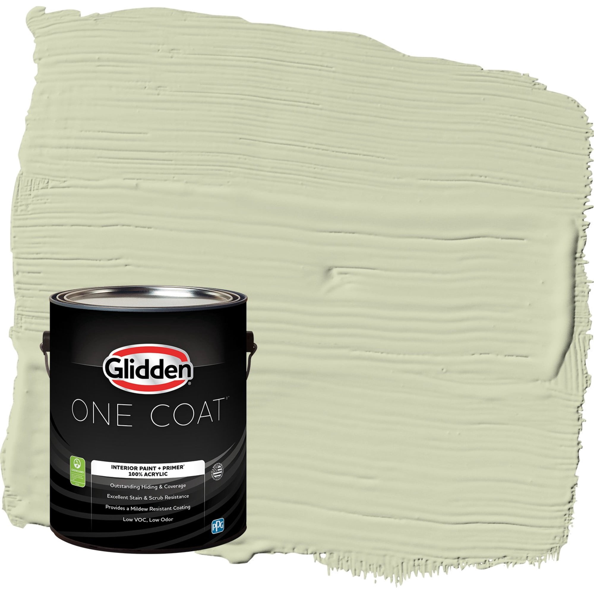 Glidden One Coat Pickling Spice / Green Flat Interior Paint with Primer, 1 Gallon