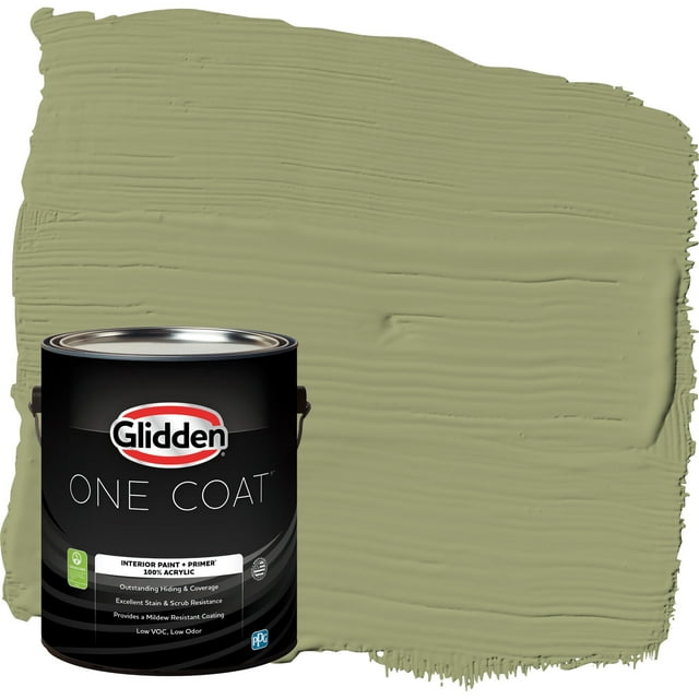 Glidden One Coat Interior Paint and Primer, Pine Trail / Green, Gallon, Eggshell