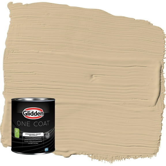 Glidden One Coat Pony Tail / Beige Flat Interior Paint with Primer, 1 Quart