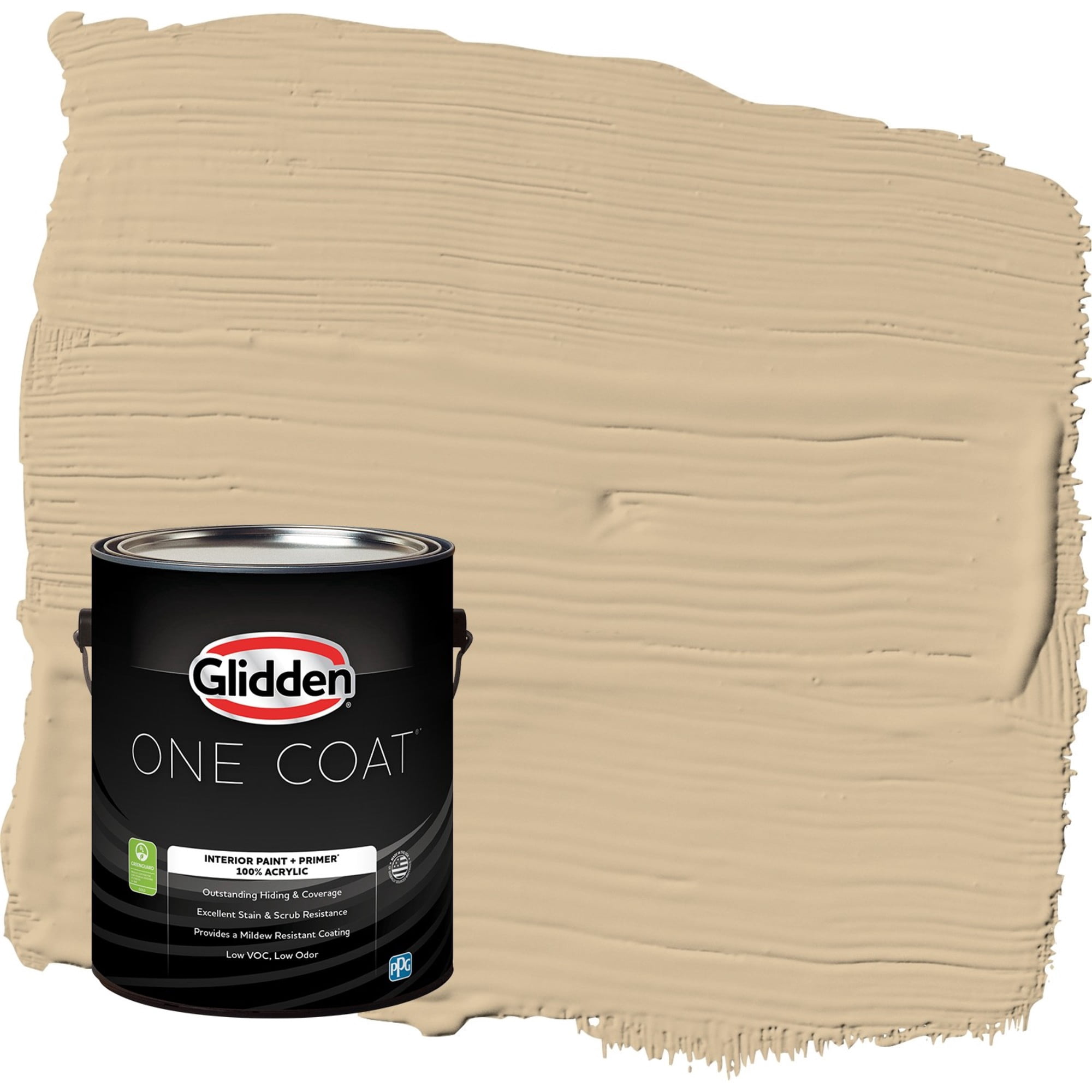 Glidden One Coat Pony Tail / Beige Flat Interior Paint with Primer, 1 Gallon