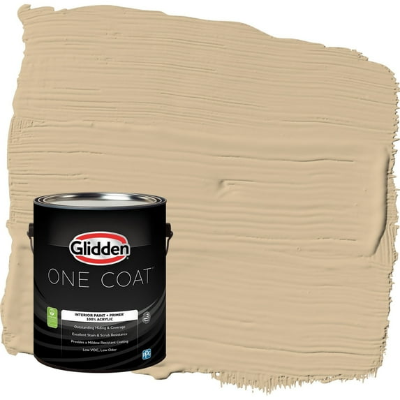 Glidden One Coat Pony Tail / Beige Semi-Gloss Interior Paint with Primer, 1 Gallon