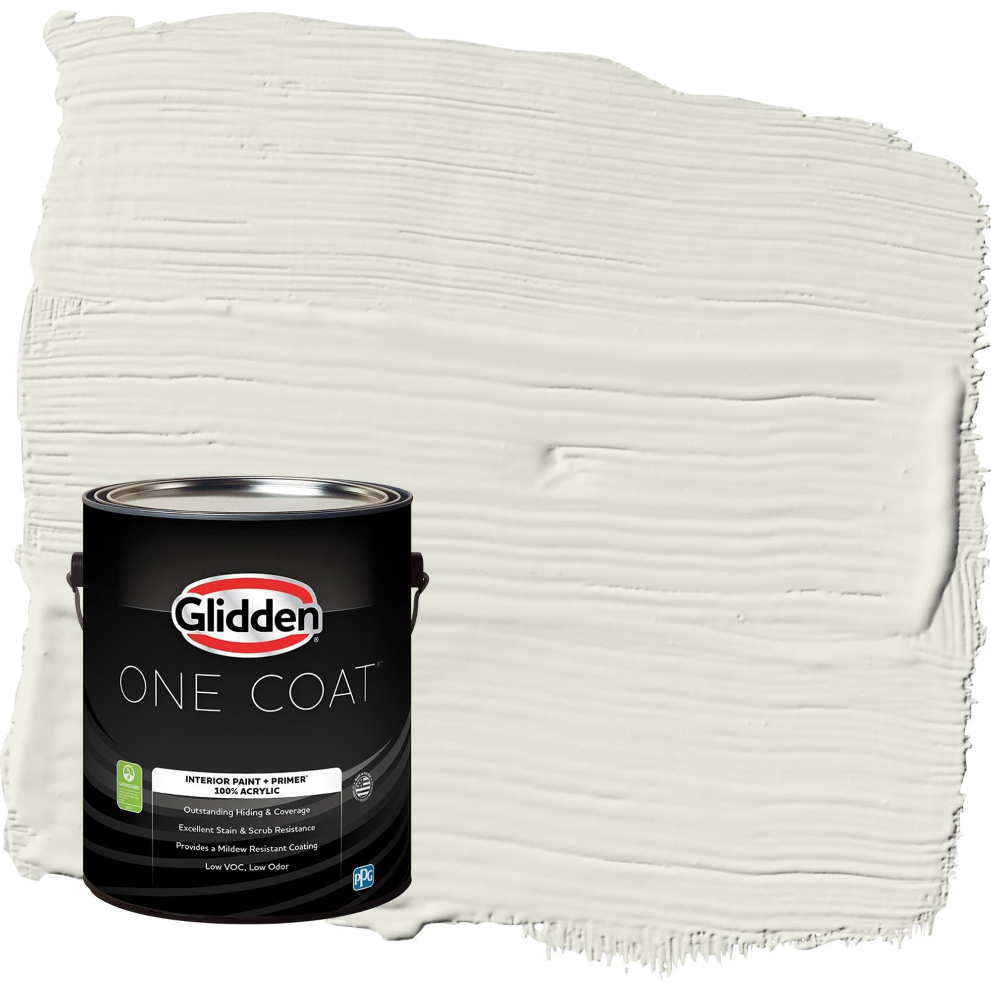 Glidden One Coat Rain Cloud / Green Flat Interior Paint with Primer, 1 Gallon