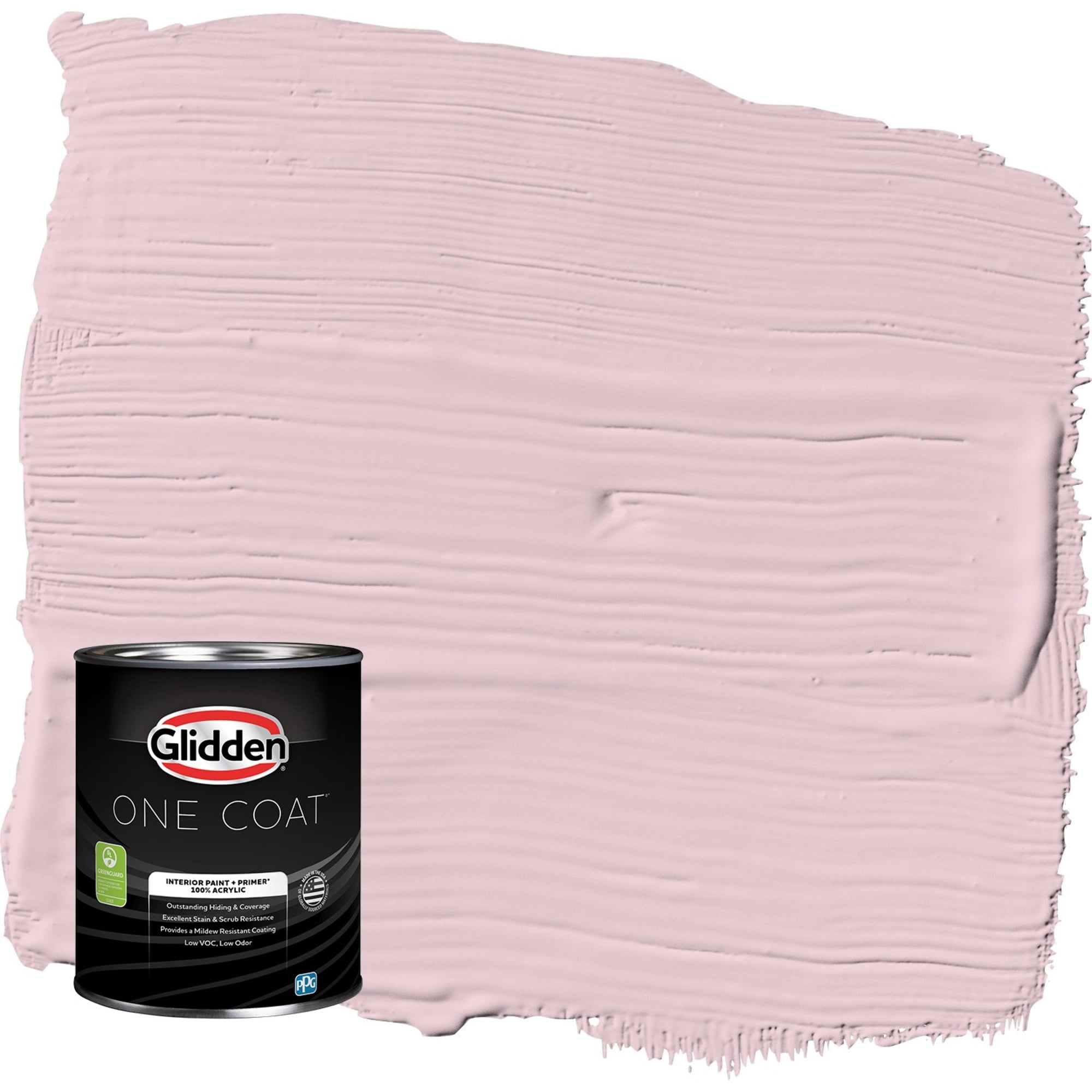 Glidden One Coat Interior Paint and Primer, Rose Cloud / Pink, 1 Quart, Flat