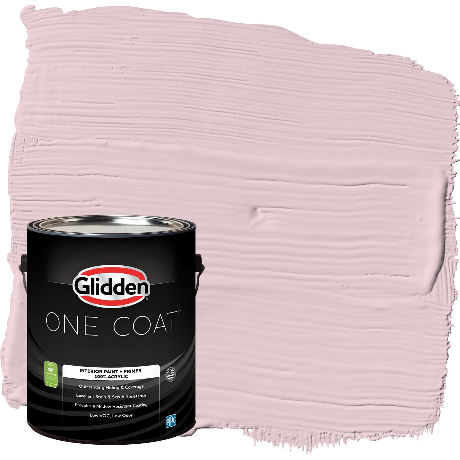 Glidden One Coat Interior Paint and Primer, Rose Cloud / Pink, Gallon, Eggshell
