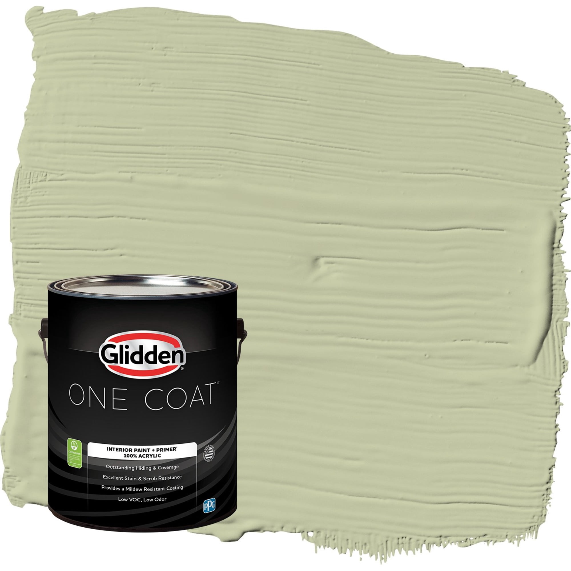 Glidden One Coat Sage Splendor / Green Semi-Gloss Interior Paint with Primer, 1 Gallon