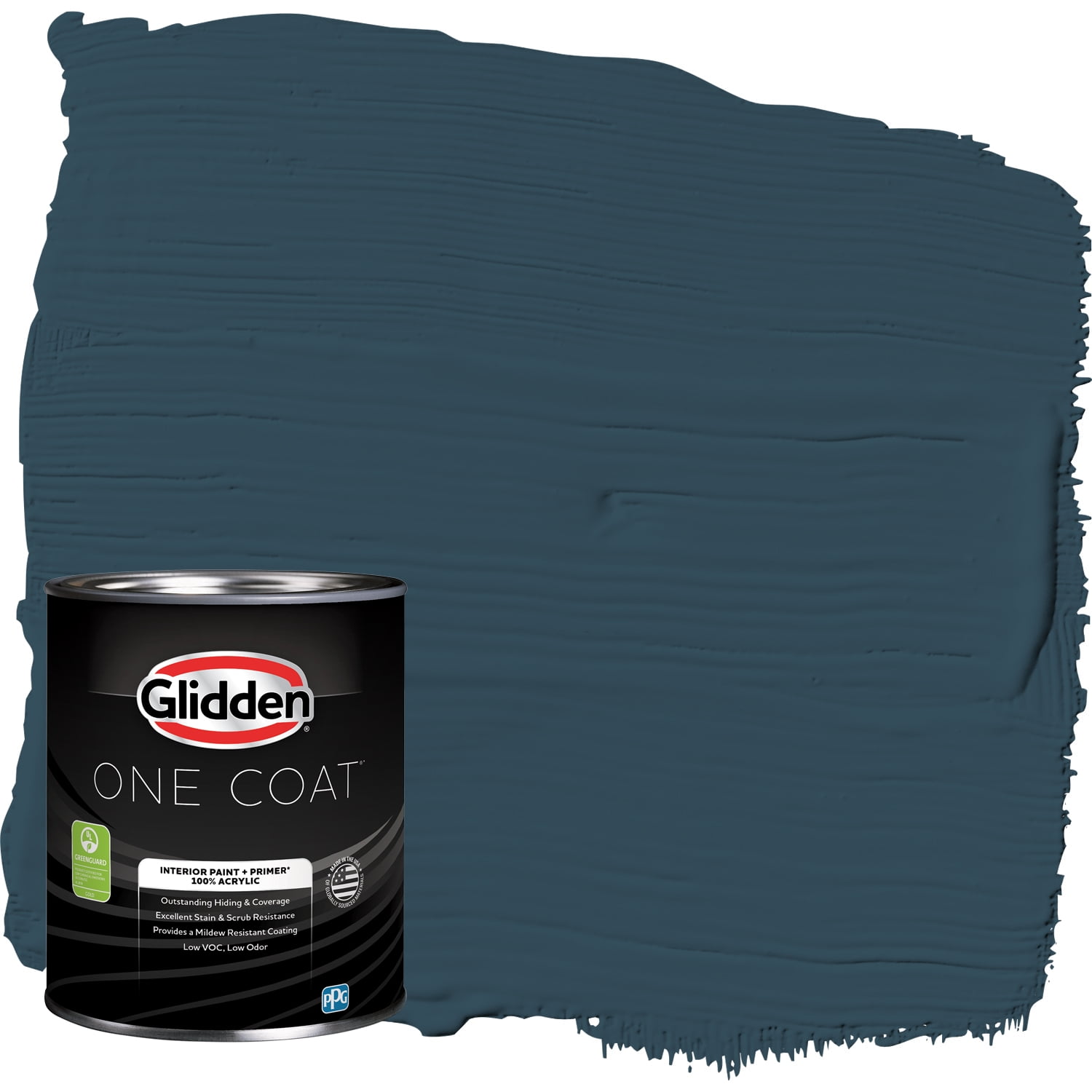 Glidden One Coat Interior Paint and Primer, Sailor's Coat / Blue, 1-Quart, Flat