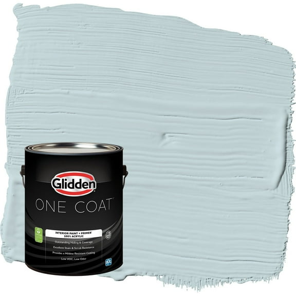 Glidden One Coat Scandinavian Sky / Blue Eggshell Interior Paint with Primer, 1 Gallon