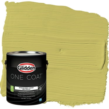 Glidden One Coat Interior Paint and Primer, Secret Safari / Green, 1 Gallon, Eggshell