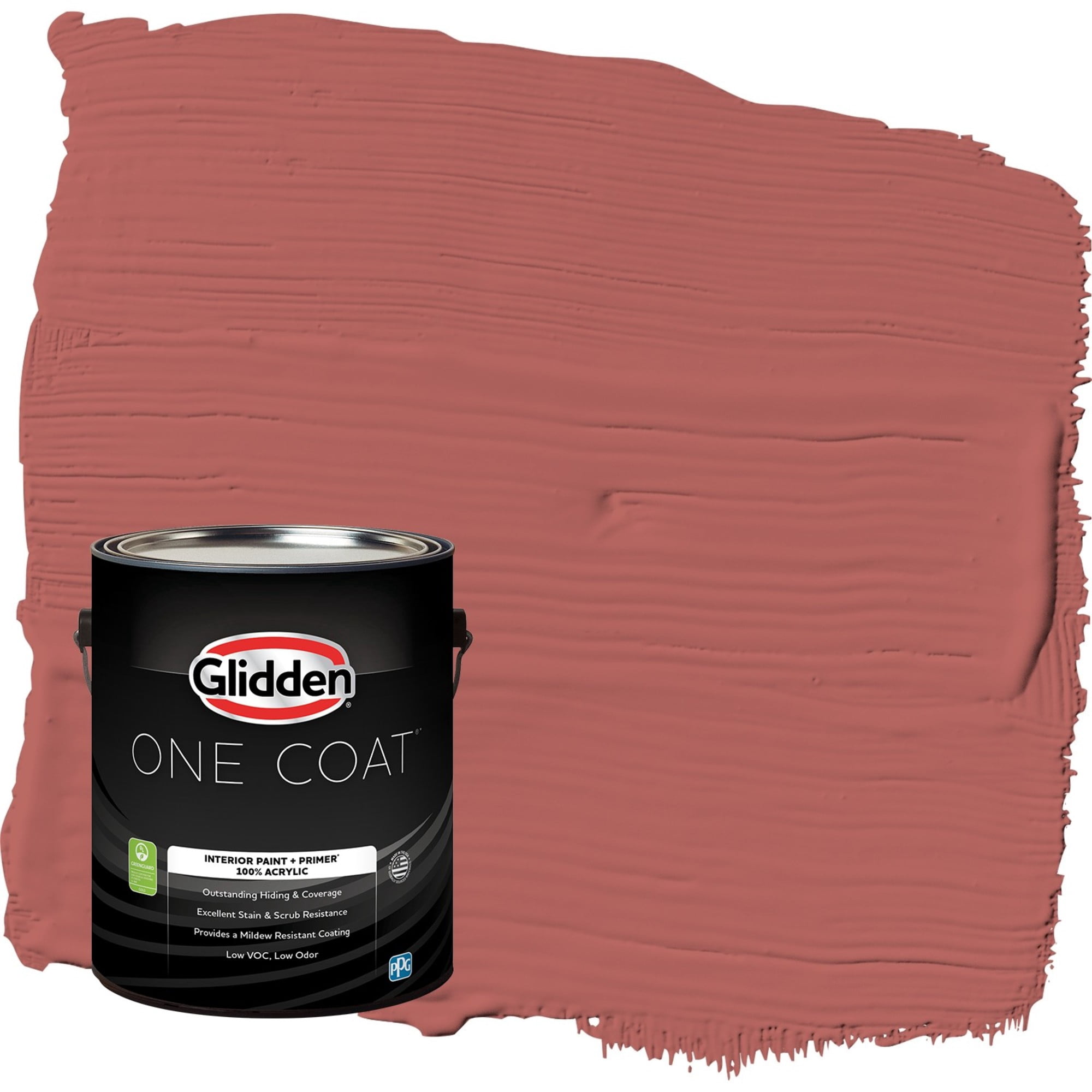 Glidden One Coat Sienna Red / Red Eggshell Interior Paint with Primer, 1 Gallon